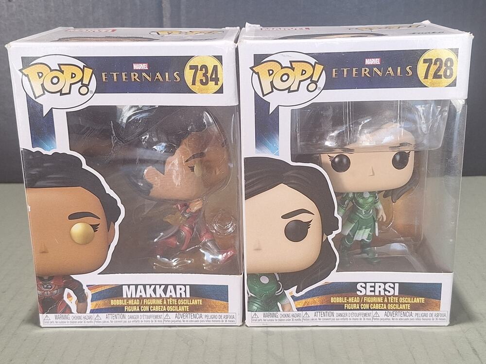 Funko Pop Marvel Eternals Sersi 728 Makkari 734 Vinyl Figure Lot of 2